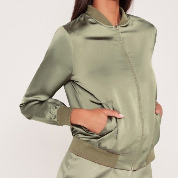 MISSGUIDED BOMBER JACKET OLIVE GREEN - Picture 3 of 7